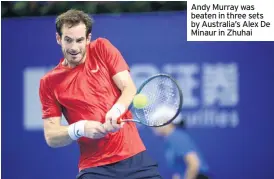  ??  ?? Andy Murray was beaten in three sets by Australia’s Alex De Minaur in Zhuhai