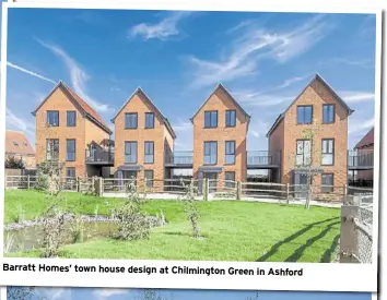  ?? ?? Barratt Homes’ town house design at Chilmingto­n Green in Ashford
