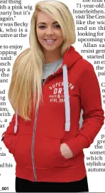  ?? 290816voxt­hom_001 ?? Happy shopper Becky Thom in a new hoodie