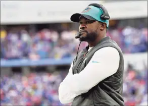 ?? Adrian Kraus / Associated Press ?? The Pittsburgh Steelers hired former Miami Dolphins coach Brian Flores on Saturday to serve as a senior defensive assistant.
