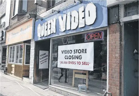  ??  ?? After 38 years in business, Queen Video will close the doors at its last remaining location at 480 Bloor St. W. on April 28.