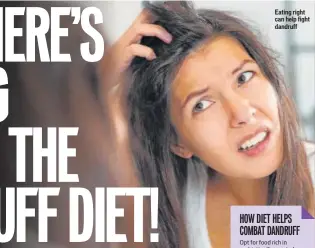  ??  ?? Eating right can help fight dandruff