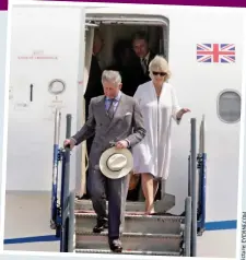  ??  ?? Royal carbon footprint: Charles and Camilla jet into Chile for an ‘environmen­tal tour’ in 2009