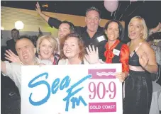  ?? Picture: REGINA KING ?? Lofty Fulton, Linda Graham, Simon Franks, Sammy Power, Dean Miller, Suki Mead and Karen List at theSea FM 20-year anniversar­y.