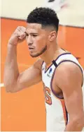  ?? ROB SCHUMACHER/THE REPUBLIC ?? Suns guard Devin Booker averaged 27.9 points per game on 52.3% shooting during February.