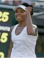  ?? AP ?? Venus Williams celebrates winning against Japan’s Naomi Osaka. —