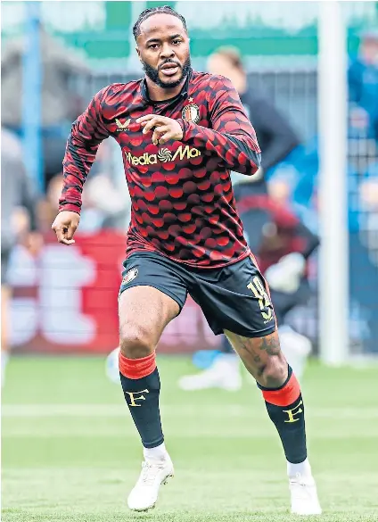  ?? ?? Dutch experience: Raheem Sterling in action for Feyenoord this month, and (inset) playing for England in 2021