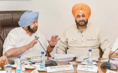  ??  ?? Punjab chief minister Amarinder Singh has criticised his minister Navjot Singh Sidhu’s hug to Pakistan Army Chief General Qamar Javed Bajwa.