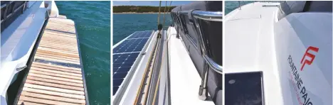  ??  ?? Racoupeau’s design makes optimum use of available space, including solar panels and a hydraulic stern platform