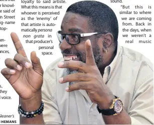  ?? KENYON HEMANS ?? Squeeze speaking at The Gleaner’s Dancehall Forum.