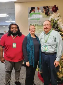  ?? ?? Left to right: Chaplain Spencer Reed, social worker Beth Borger and Chaplain Mark Lafferty.