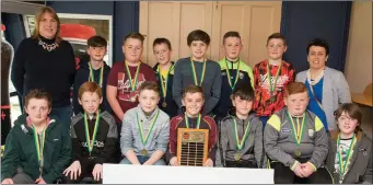  ??  ?? St Joseph’s Duagh U-12 Division 2 boys who were presented with their medals at the KABB Awards night at Kingdom Greyhound Stadium, Tralee