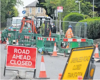  ??  ?? Inconvenie­nce The work on Greenlees Road won’t be complete until October