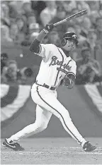  ?? 1996 PHOTO BY ROBERT HANASHIRO/USA TODAY ?? Fred McGriff hit 493 home runs with 1,550 RBI and a .284 batting average in his 19-year major league career.