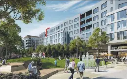  ?? WREN STUDIO, KTGY ARCHITECTU­RE RENDERING ?? Stevens Creek Promenade, a mixed-use developmen­t in San Jose at 4300 Stevens Creek Blvd., will include an office building, residentia­l buildings and ground-floor retail.