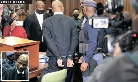  ?? | SUPPLIED ?? ADVOCATE Malesela Teffo, also inset, who is representi­ng the four accused in the Senzo Meyiwa murder case has been arrested in the North Gauteng High Court.