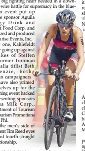  ??  ?? Radka Kahlefeldt hopes to ride to another Ironman 70.3 Phl feat.