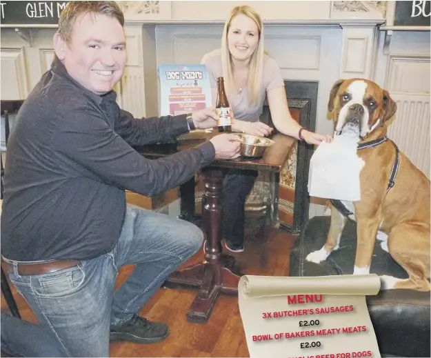  ??  ?? A pampered pooch about to enjoy the offerings from Oban’s Lorne Bar doggie menu