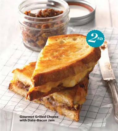  ??  ?? Gourmet Grilled Cheese with Date-bacon Jam