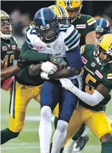  ?? ED KAISER/FILES ?? Armanti Edwards quarterbac­ked Appalachia­n State to one of the greatest upsets in college football history. Now he’s a receiver trying to help the Toronto Argonauts pull off a Grey Cup upset.