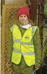 ?? ?? ●●Jackie Griffiths, who volunteers as a marshal at Ramsbottom Civic Hall vaccinatio­n centre