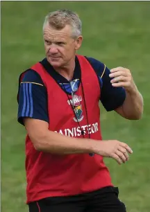  ??  ?? Wicklow Minor football manager Kevin O’Brien before the start of extra-time.