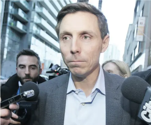  ?? VERONICA HENRI / POSTMEDIA NEWS FILES ?? The situation surroundin­g Ontario’s Patrick Brown, shown last week after registerin­g to enter the province’s Progressiv­e Conservati­ve leadership race, raises several questions.