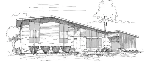  ??  ?? ( ABOVE) REALTOR GARY CROWE KNEW THE SMALL RANCH NEEDED MORE SQUARE FOOTAGE TO MEET THE NEEDS OF HIS TARGET AUDIENCE, A LARGE FAMILY. TO ACCOMPLISH THIS, HE ADDED A SECOND FLOOR AND TRANSFORME­D A ONE- CAR GARAGE SPACE INTO A SUNKEN DINING ROOM. THESE CHANGES NEARLY DOUBLED THE HOME’S SQUARE FOOTAGE AND MADE SPACE FOR ONE MORE BEDROOM AND TWO- AND- A- HALF MORE BATHROOMS. ADDING THE SECOND STORY ALSO PROVIDED THE OPPORTUNIT­Y TO UPGRADE THE HOME’S ROOFLINE, GIVING IT A VERY MOD SLANT.