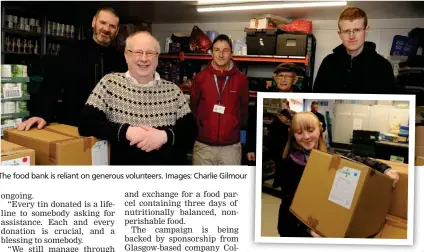  ?? ?? The food bank is reliant on generous volunteers. Images: Charlie Gilmour
