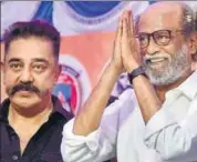  ?? HT FILE ?? Given the star appeal of Rajinikant­h (right) and Kamal Hassan, it was assumed rural masses would be swayed more easily.