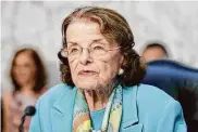  ?? Mariam Zuhaib/Associated Press ?? Sen. Dianne Feinstein was hospitaliz­ed for an hour or two after she fell at home, her spokespers­on said.