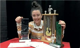  ?? KOREN ALLPRESS/STUFF ?? Roncalli College student Neve O’Connor, 16, competed at the Southern Alps Country Music Awards and was placed runner up for the Intermedia­te section.