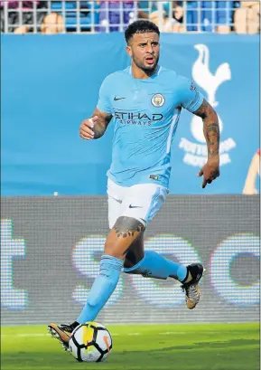  ?? Picture: REUTERS ?? MONEY WELL SPENT: Star defender Kyle Walker in action for his new club, Manchester City, after being bought from Tottenham Hotspur