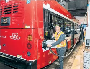  ?? STUART GREEN TWITTER ?? The TTC’s new electric buses are expected to cut greenhouse gas emissions by roughly 149.2 tons of CO2e per bus per year, according to a TTC report.