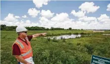  ?? Steve Gonzales / Staff photograph­er ?? Harris County Flood Control Manager A. Gene Rushing, Jr. has been a part of the $95 million repair program still ongoing.