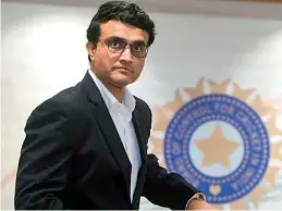  ??  ?? Board of Control for Cricket in India president Sourav Ganguly in this file photo.