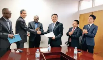  ??  ?? June 6, 2018: STECOL signs a commercial contract to construct the Nyabarongo II Power Station. It is the largest project in terms of contract amount in Rwanda since the country gained independen­ce in 1962. courtesy of STECOL Corporatio­n