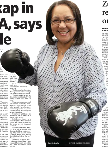  ?? PICTURE: YAZEED KAMALDIEN ?? Patricia de Lille