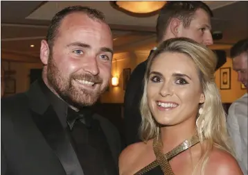  ??  ?? Stephen Duffy and Lindsey Kavanagh at the Wicklow Rugby Club black tie dinner dance in the Grand Hotel, Wicklow.