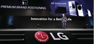  ??  ?? LG MEA President Kevin Cha speaks at the InnoFest 2018.
