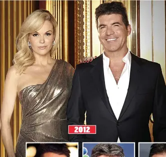  ??  ?? Saving face...how Simon Cowell, seen above with Amanda Holden, has changed over years 2012