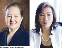  ??  ?? Josephine Gotianun Yap of Filinvest Group Vivian Que Azcona, president, Mercury Drugstore chain