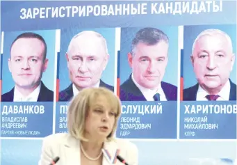  ?? ?? Rusia celebra desde hoy y hasta el domingo elecciones generales. Al fondo los presidenci­ables.