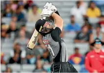  ??  ?? Martin Guptill’s slow 29 of 31 won’t help his T20 chances.