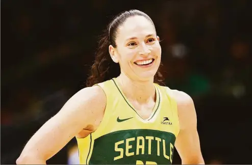  ?? Steph Chambers / Getty Images ?? Storm guard Sue Bird, a former UConn star, announced on Thursday this will be her last in the WNBA. Bird won four WNBA championsh­ips and is in her 19th season.