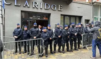  ?? ?? Brussels police moved in to gradually shut down the conference.