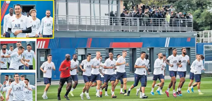  ??  ?? CON NEYMAR PERO... El PSG se entrenó en la mañana de ayer con Neymar en sus filas, pero el brasileño no puede jugar por sanción.