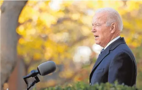  ?? // REUTERS ?? El presidente Biden, el pasado viernes en los jardines de la Casa Blanca