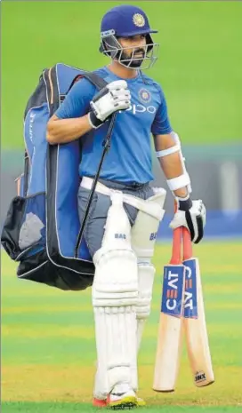  ?? AFP ?? Ajinkya Rahane, who had a lengthy practice session on Saturday, could feature in the seriesdeci­ding ODI against Sri Lanka at Visakhapat­nam on Sunday.
