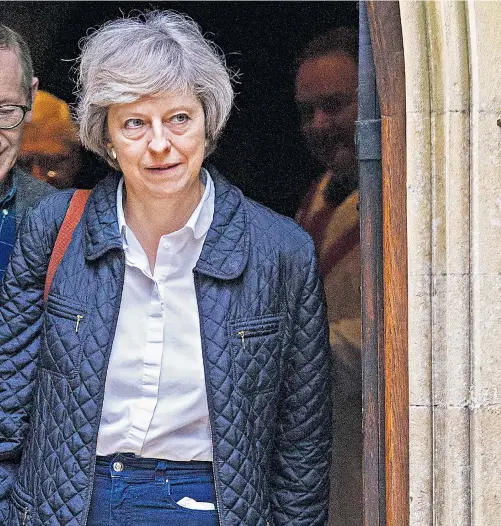  ??  ?? yesterday morning. Sources close to the Home Secretary said she was likely to announce her candidacy as the alternativ­e to Boris Johnson for the Tory leadership this week